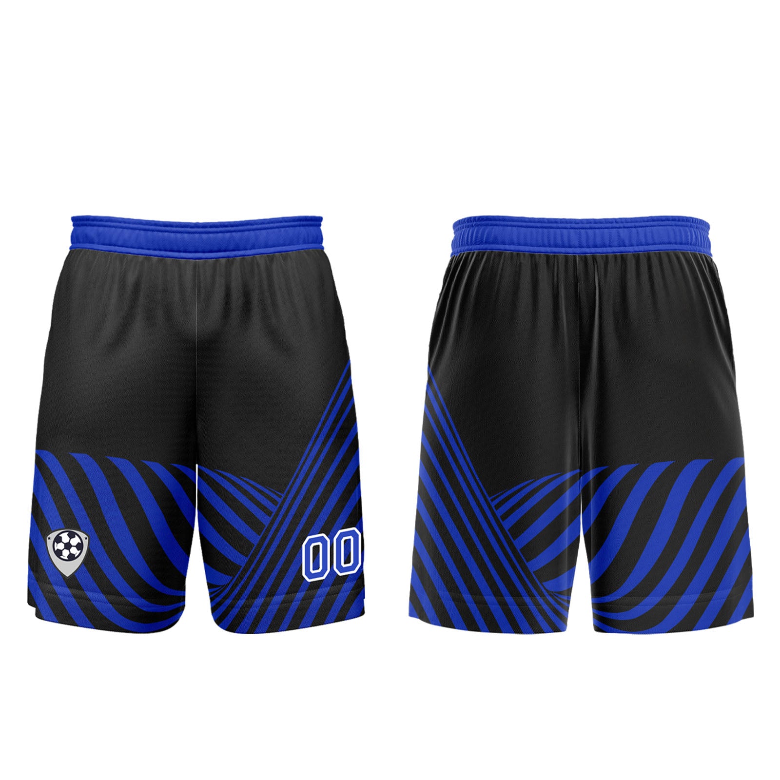 Custom Black Blue Uniform Jersey Kids Adults Personalized Set Jersey Shirt