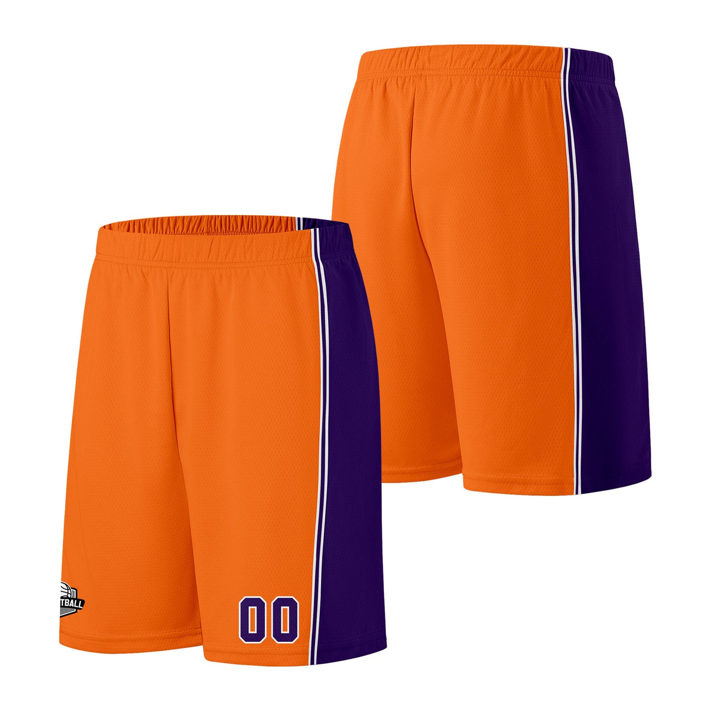 Custom Orange Purple Basketball Jersey for Men Women Adult Youth Stitched Name Number Logo