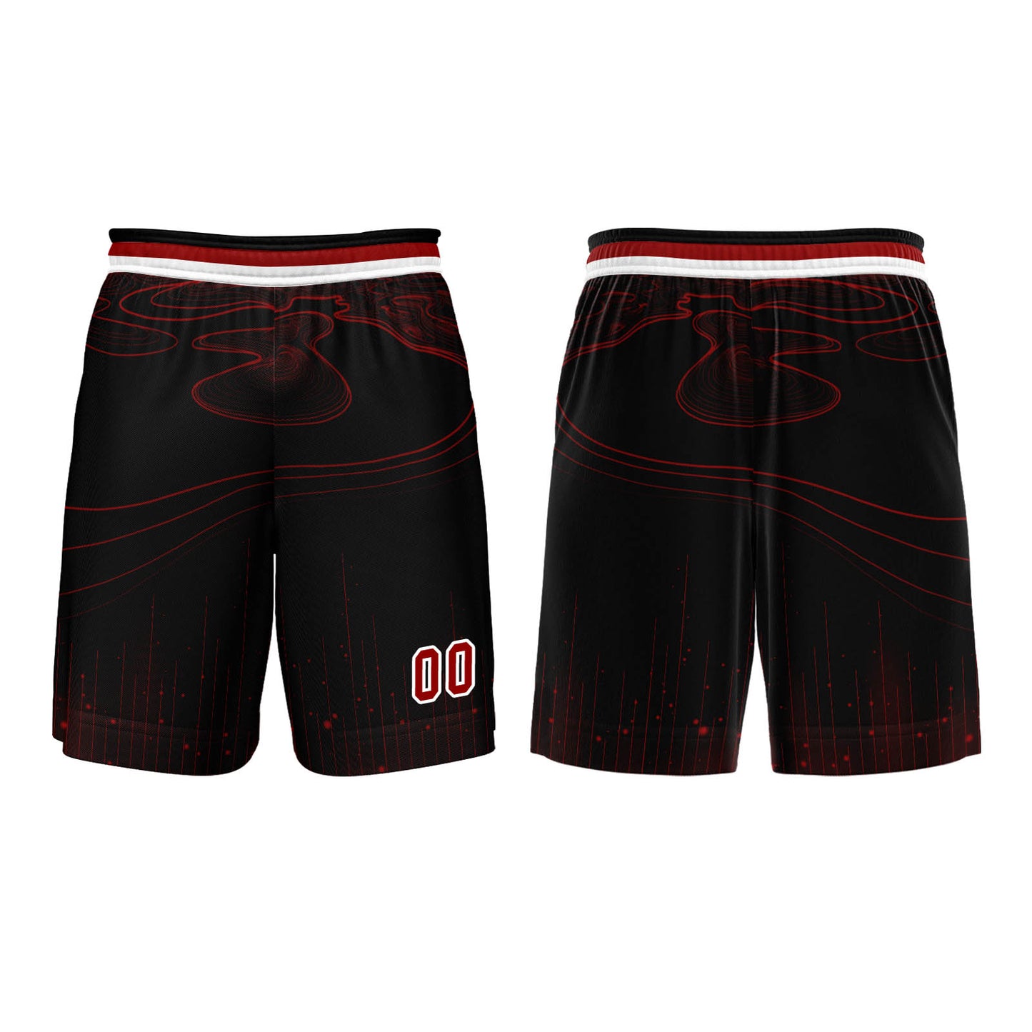 Custom Black Red Basketball Jersey Uniform Suit Printed Your Logo Name Number