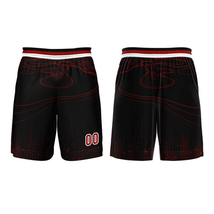 Custom Black Red Basketball Jersey Uniform Suit Printed Your Logo Name Number