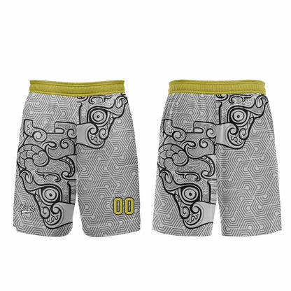 Custom Gray Yellow Basketball Jersey Uniform Suit Printed Your Logo Name Number