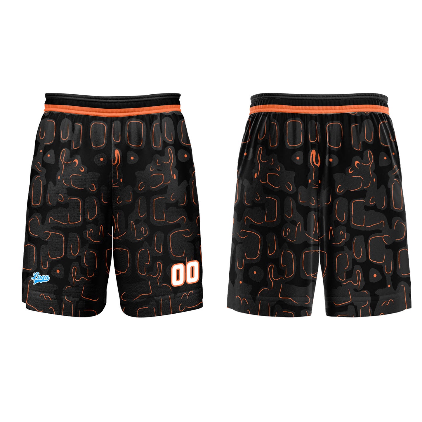 Custom Black Orange Basketball Jersey Uniform Suit Printed Your Logo Name Number