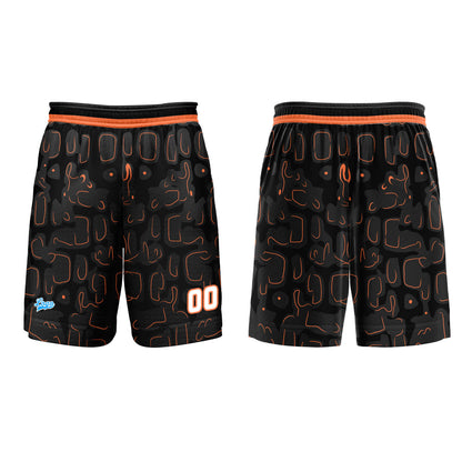 Custom Black Orange Basketball Jersey Uniform Suit Printed Your Logo Name Number