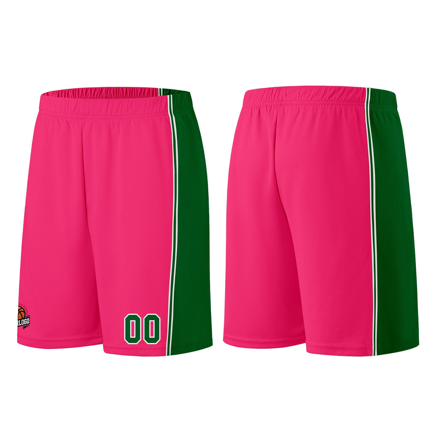 Custom Pink-Green Basketball Jersey for Men Women Adult Youth Stitched Name Number Logo