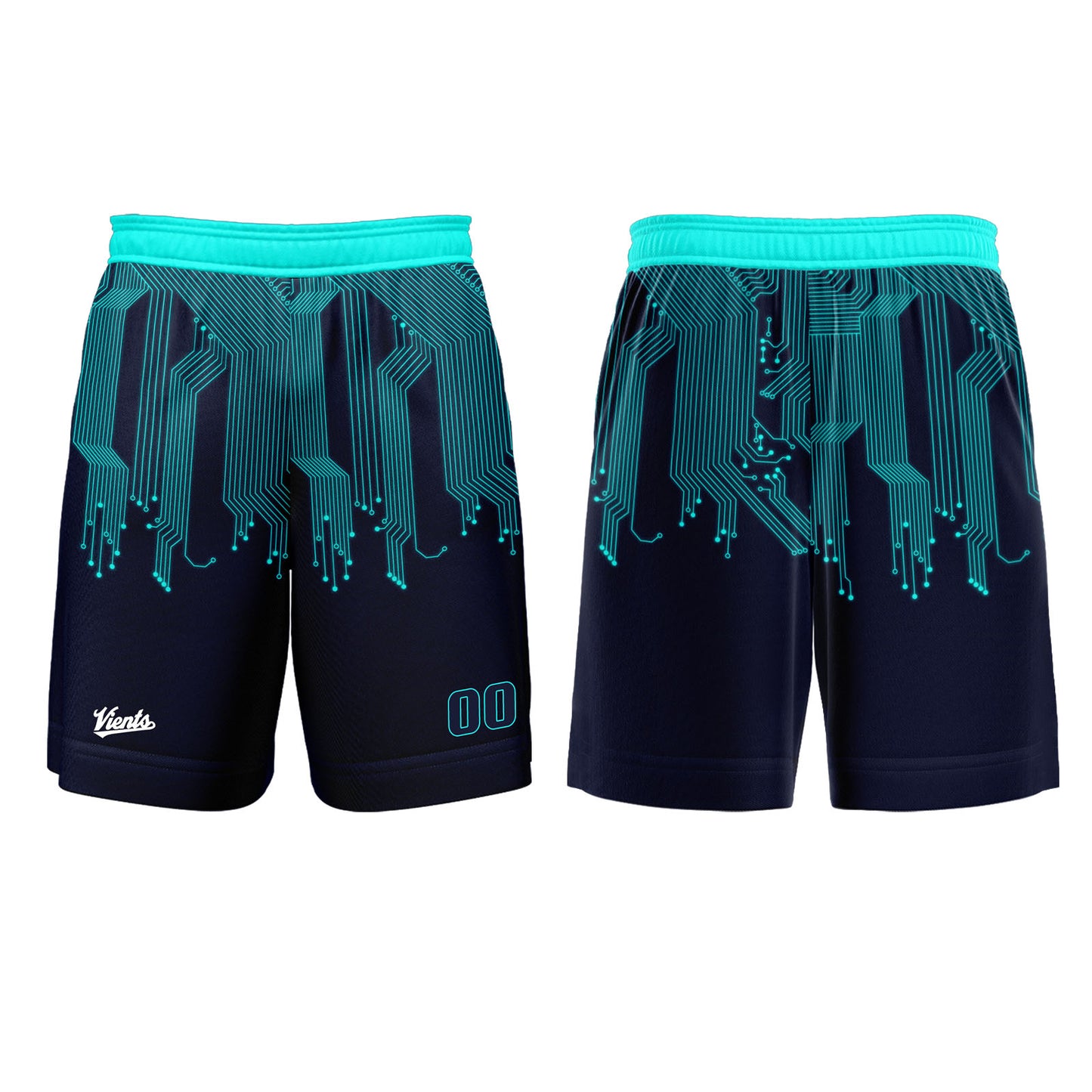 Custom Dark Blue Cyan Basketball Soccer Football Shooting Long T-Shirt for Adults and Kids