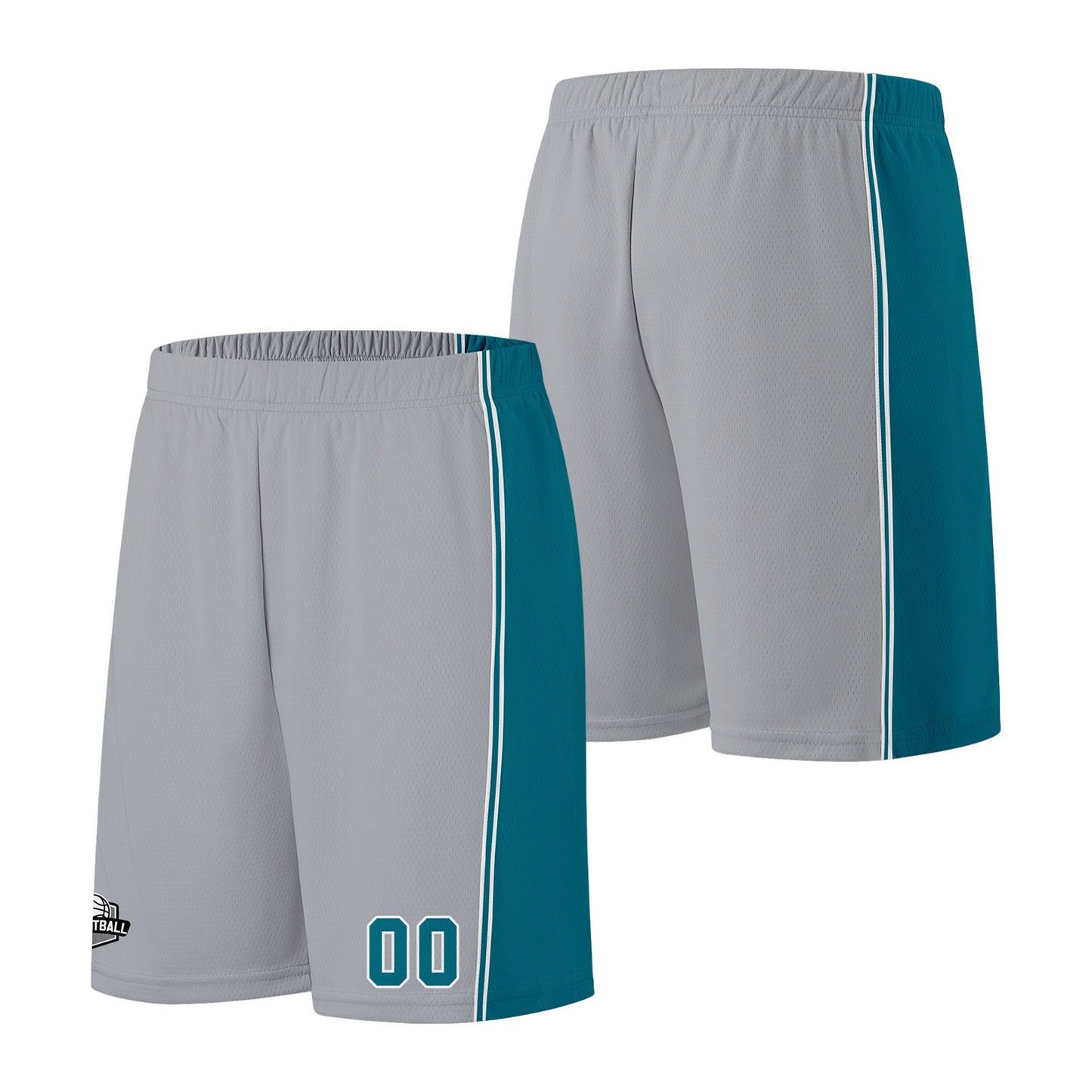 Custom Gray Teal Basketball Jersey for Men Women Adult Youth Stitched Name Number Logo