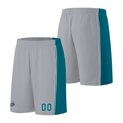 Custom Gray Teal Basketball Jersey for Men Women Adult Youth Stitched Name Number Logo