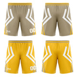 Custom Grey Yellow Reversible Basketball Suit for Adults and Kids Personalized Jersey
