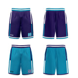 Custom Purple Cyan Reversible Basketball Suit for Adults and Kids Personalized Jersey