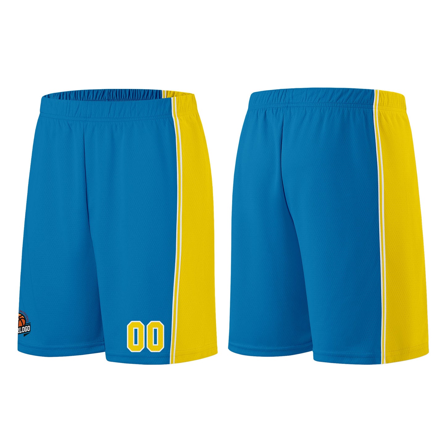 Custom Blue-Yellow Basketball Jersey for Men Women Adult Youth Stitched Name Number Logo