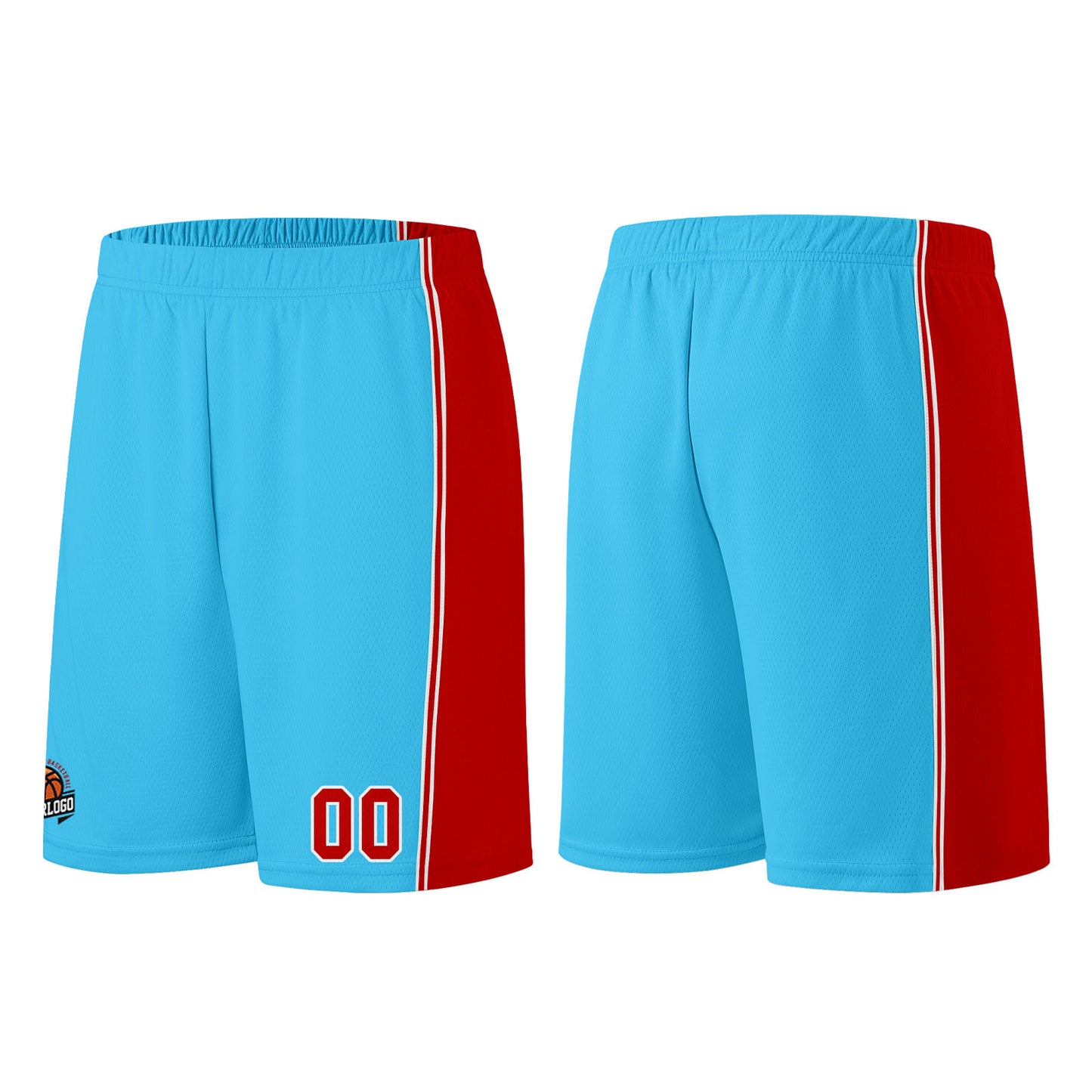 Custom Light Blue Red Basketball Jersey for Men Women Adult Youth Stitched Name Number Logo