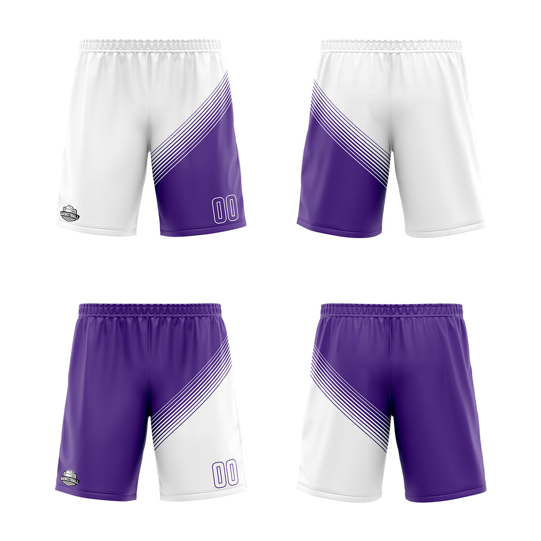 Custom White Purple Reversible Basketball Suit for Adults and Kids Personalized Jersey