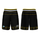 Custom Black Yellow Basketball Jersey Uniform Suit Printed Your Logo Name Number