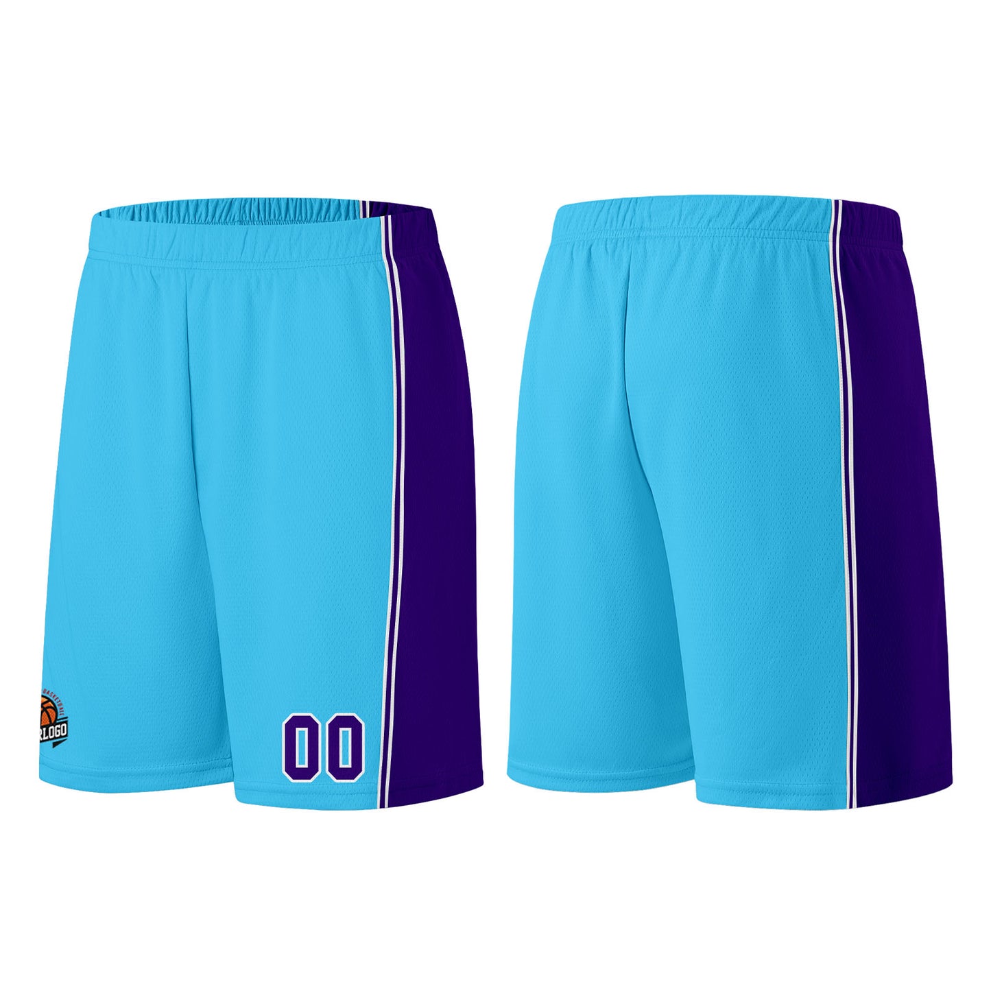 Custom Light Blue Purple Basketball Jersey for Men Women Adult Youth Stitched Name Number Logo