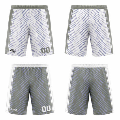 Custom White Grey Reversible Basketball Suit for Adults and Kids Personalized Jersey