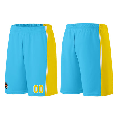 Custom Light Blue Yellow Basketball Jersey for Men Women Adult Youth Stitched Name Number Logo
