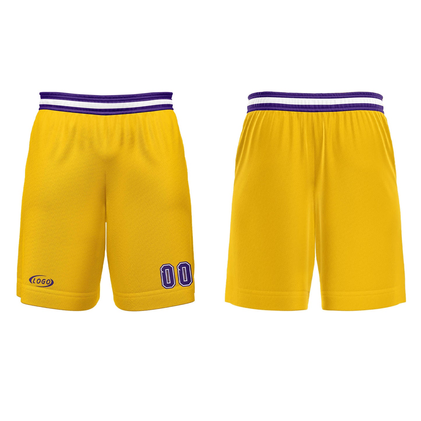 Custom Yellow Purple White Basketball Jersey Uniform Suit Printed Your Logo Name Number