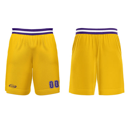 Custom Yellow Purple White Basketball Jersey Uniform Suit Printed Your Logo Name Number