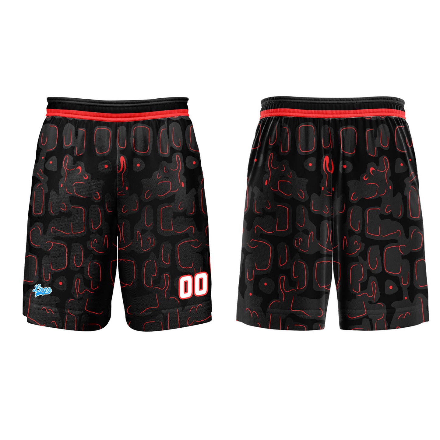 Custom Black Red Basketball Jersey Uniform Suit Printed Your Logo Name Number