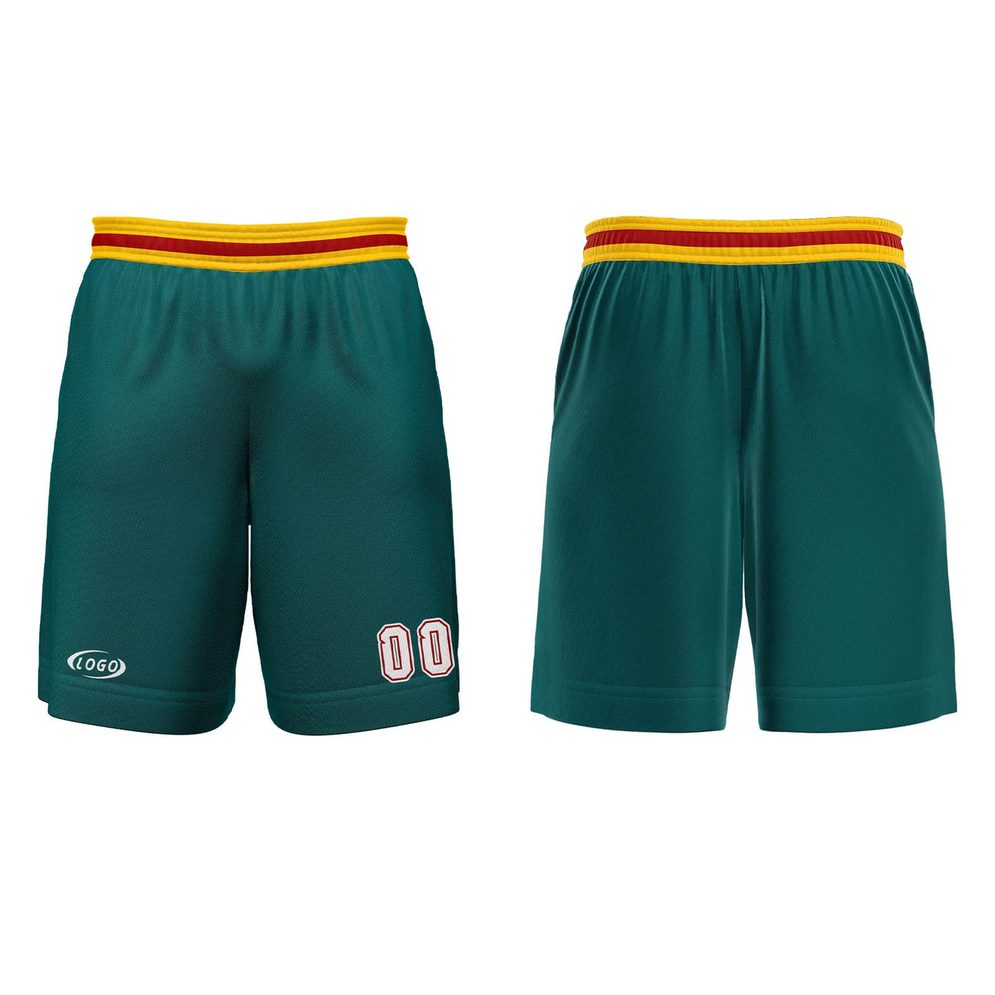 Custom Green Yellow White Red Basketball Jersey Uniform Suit Printed Your Logo Name Number
