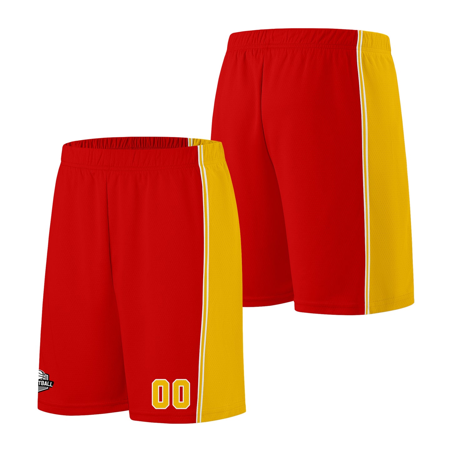 Custom Red Yellow Basketball Jersey for Men Women Adult Youth Stitched Name Number Logo