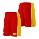 Custom Red Yellow Basketball Jersey for Men Women Adult Youth Stitched Name Number Logo