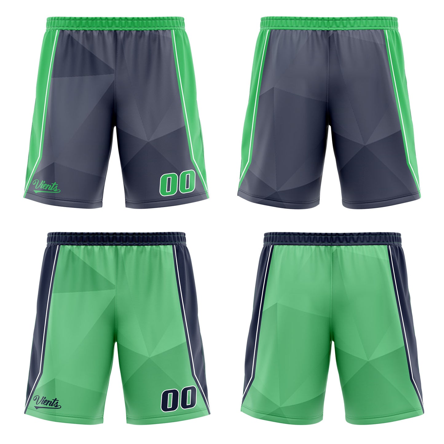 Custom Navy Green Reversible Basketball Suit for Adults and Kids Personalized Jersey