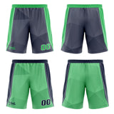 Custom Navy Green Reversible Basketball Suit for Adults and Kids Personalized Jersey