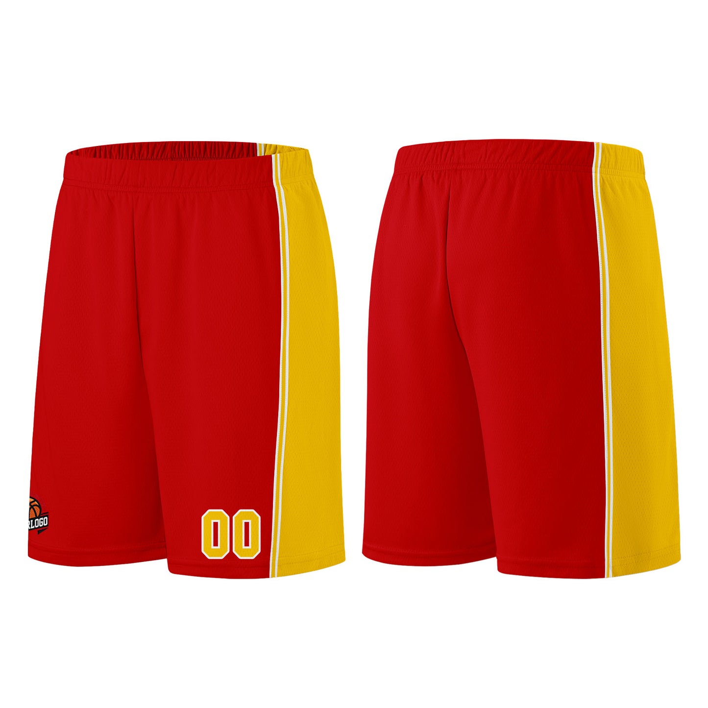 Custom Red Yellow Basketball Jersey for Men Women Adult Youth Stitched Name Number Logo