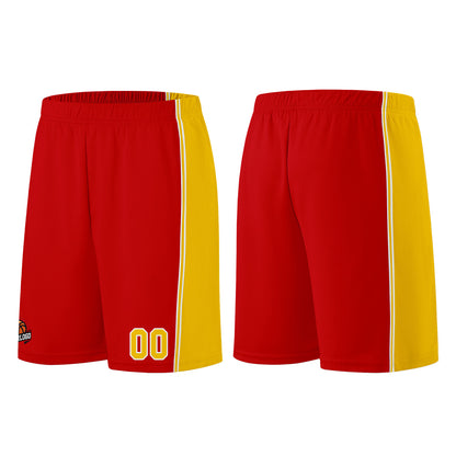 Custom Red Yellow Basketball Jersey for Men Women Adult Youth Stitched Name Number Logo