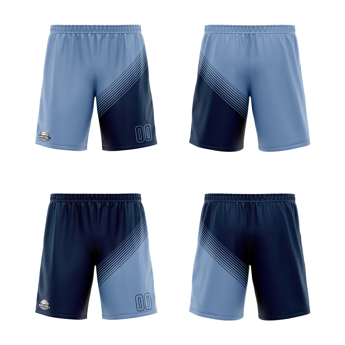 Custom Blue Reversible Basketball Suit for Adults and Kids Personalized Jersey