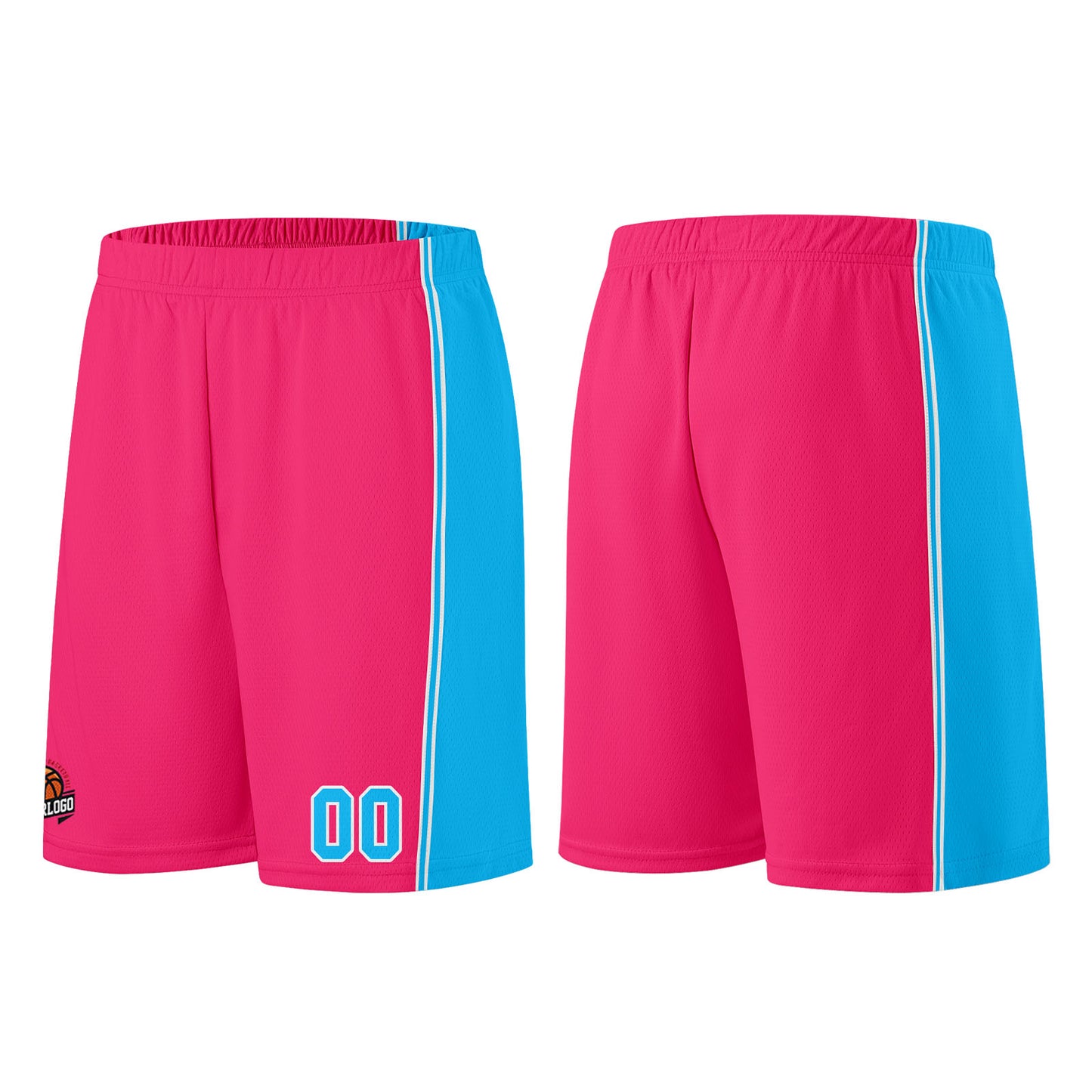 Custom Pink-Light Blue Basketball Jersey for Men Women Adult Youth Stitched Name Number Logo