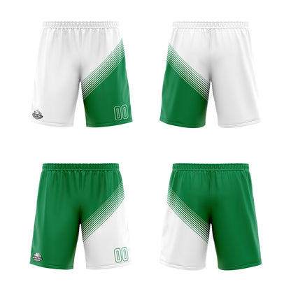 Custom White Green Reversible Basketball Suit for Adults and Kids Personalized Jersey