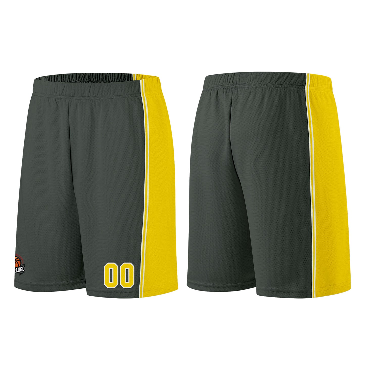 Custom Dark Gray-Yellow Basketball Jersey for Men Women Adult Youth Stitched Name Number Logo