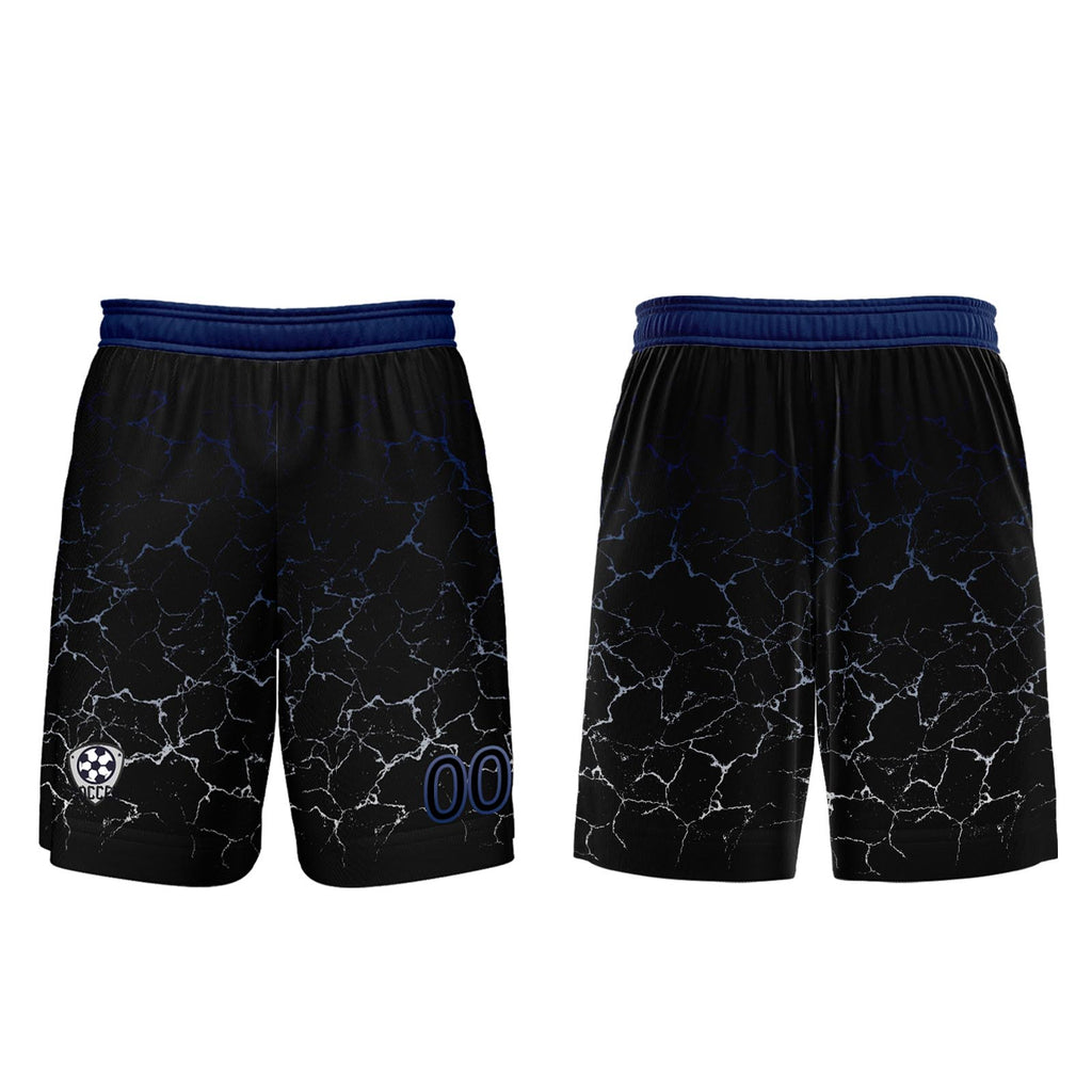 Custom Black Deepblue Soccer Uniform Jersey Kids Adults Personalized Set Jersey Shirt