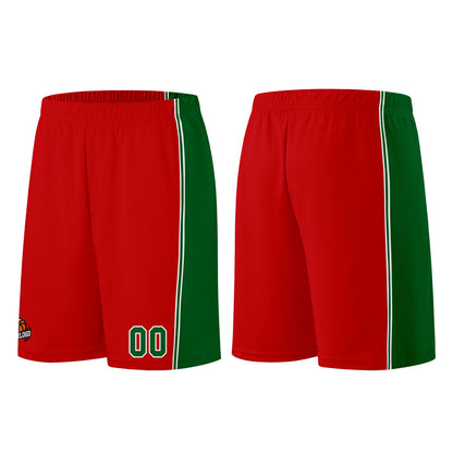 Custom Red Green Basketball Jersey for Men Women Adult Youth Stitched Name Number Logo