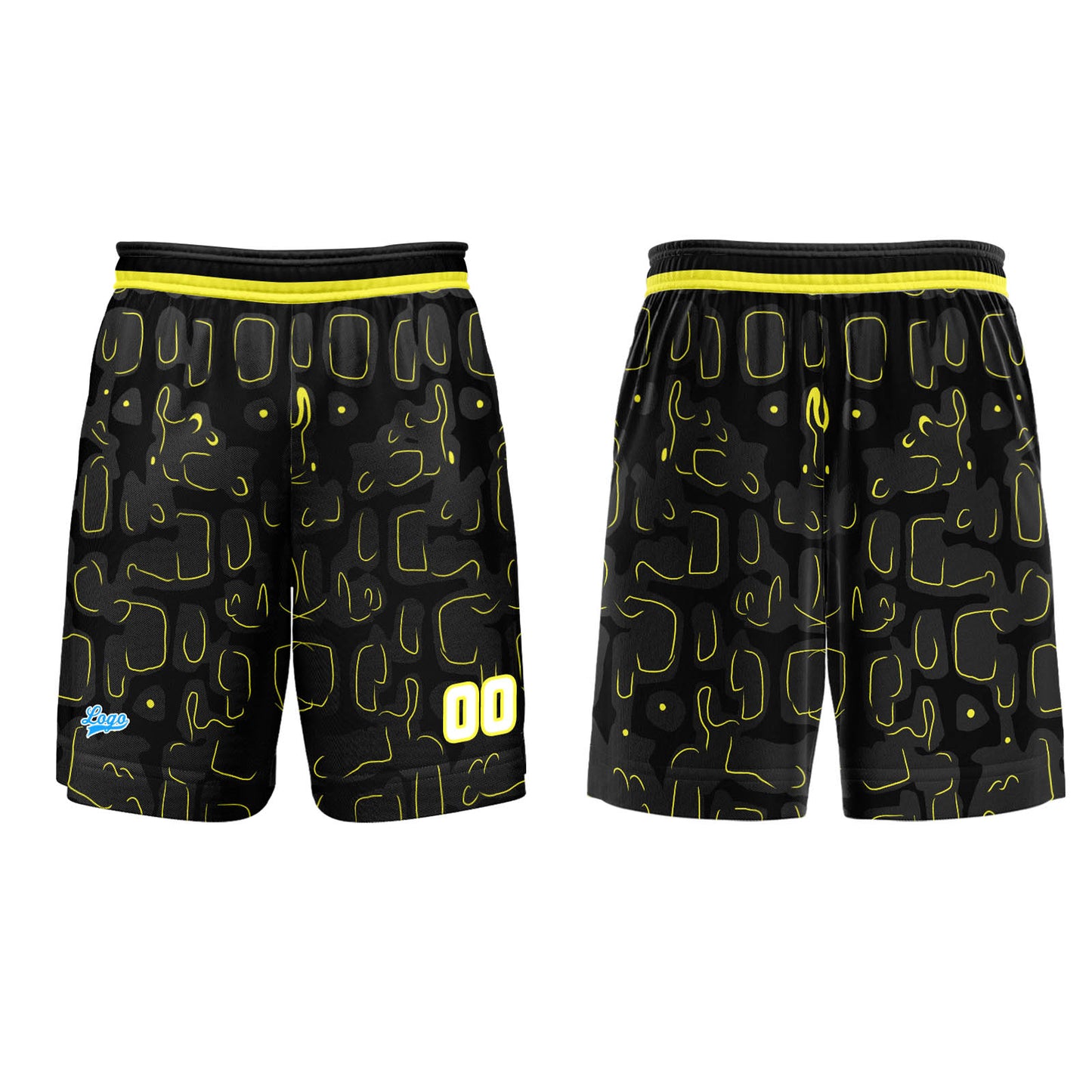 Custom Black Lemon Yellow Basketball Jersey Uniform Suit Printed Your Logo Name Number