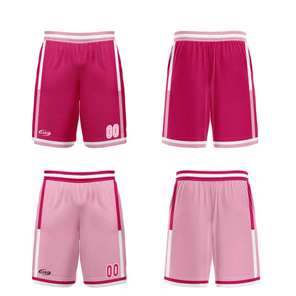 Custom Rose Red Pink Reversible Basketball Suit for Adults and Kids Personalized Jersey