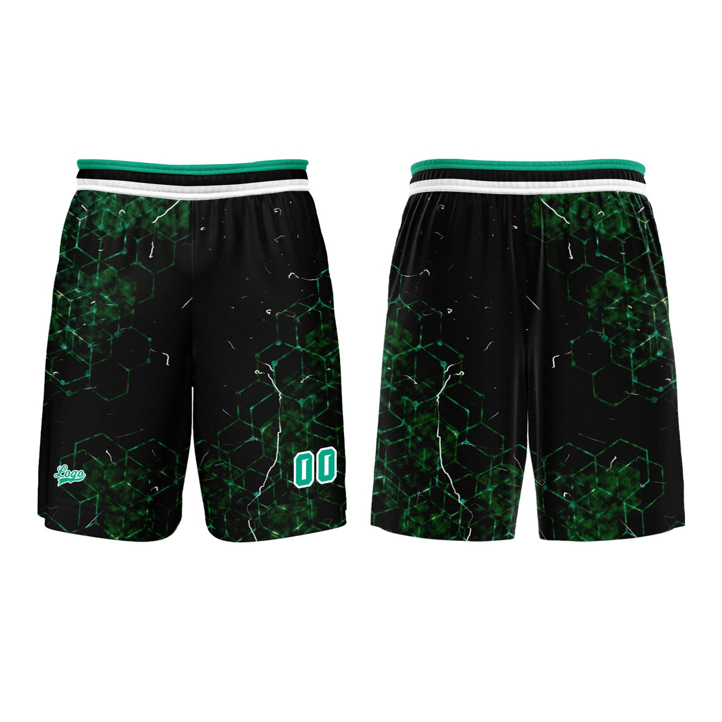 Custom Green Basketball Jersey Uniform Suit Printed Your Logo Name Number