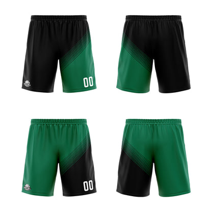 Custom Black Green Reversible Basketball Suit for Adults and Kids Personalized Jersey