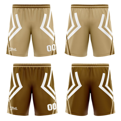 Custom Brown Reversible Basketball Suit for Adults and Kids Personalized Jersey