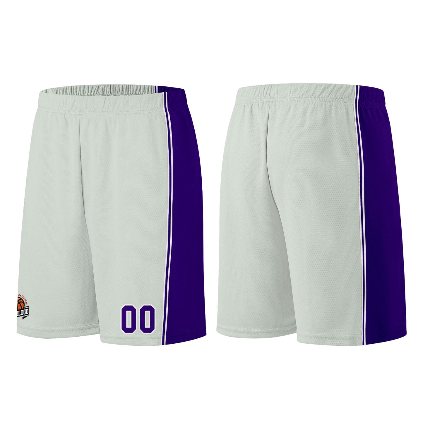 Custom Gray-Purple Basketball Jersey for Men Women Adult Youth Stitched Name Number Logo