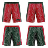 Custom Red Green Reversible Basketball Suit for Adults and Kids Personalized Jersey