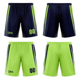 Custom Navy Green Reversible Basketball Suit for Adults and Kids Personalized Jersey