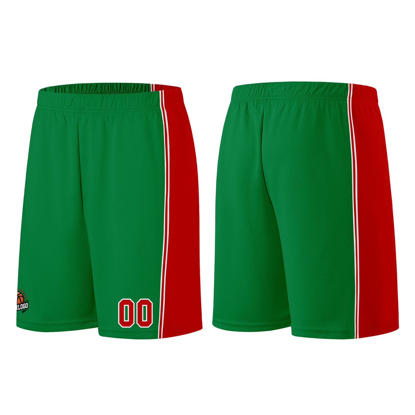 Custom Kelly Green Red Basketball Jersey for Men Women Adult Youth Stitched Name Number Logo