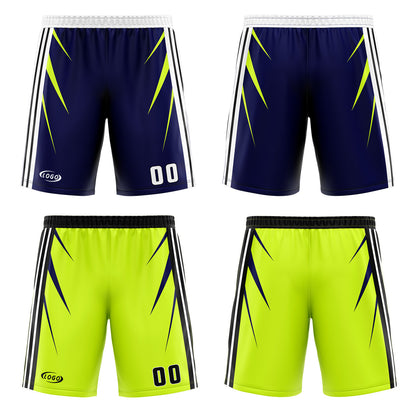 Custom Navy Light Green Reversible Basketball Suit for Adults and Kids Personalized Jersey