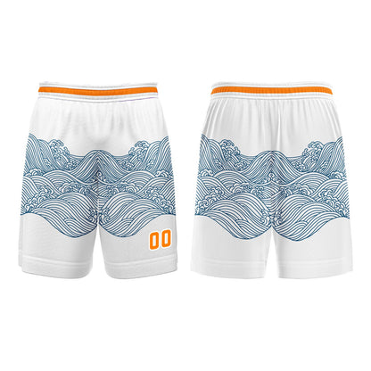 Custom White Blue Orange Basketball Jersey Uniform Suit Printed Your Logo Name Number