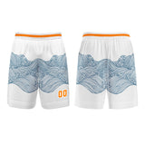 Custom White Blue Orange Basketball Jersey Uniform Suit Printed Your Logo Name Number