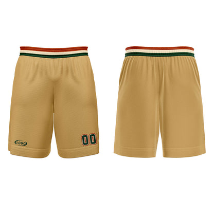 Custom Light Brown Green White Red Basketball Jersey Uniform Suit Printed Your Logo Name Number