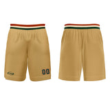 Custom Light Brown Green White Red Basketball Jersey Uniform Suit Printed Your Logo Name Number